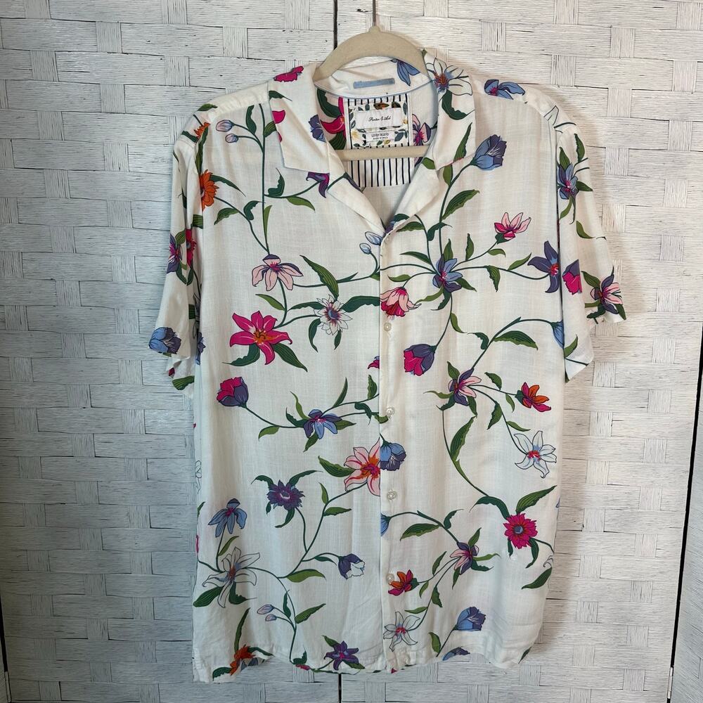 Porter & ash Linen Blend women’s blouse floral button-down feminine lightweight